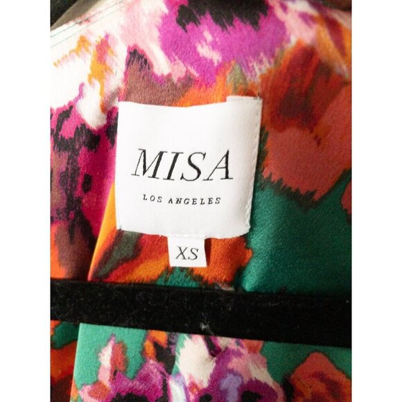 Misa Los Angeles XS Floral Ruffle Mini Dress Amalya Multicolor Made In USA - Picture 5 of 11